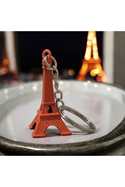 shop Eiffel tower orange keychain