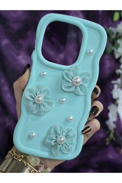 Magic Ring Infinix Hot 40I / Tecno Spark 20 / Spark 20C Compatible Water Green Pearl & Tulle Floral Stylish Phone Case