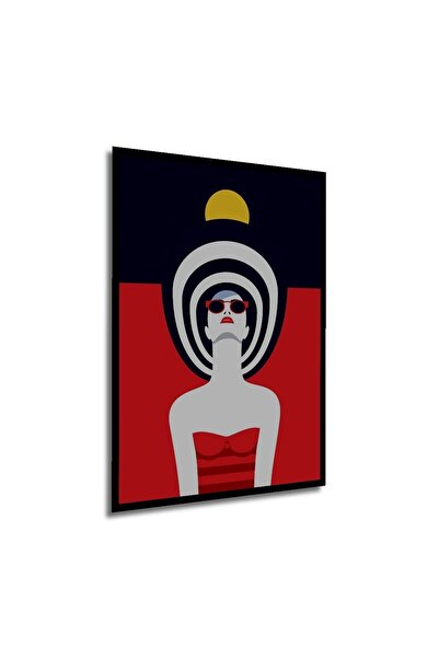 Caddemia Tablou decorativ din lemn cu aspect de ramă, Pătrat, Sun's Lady Tabl...