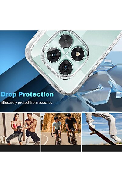 OSG Xiaomi Redmi Note 14 Pro 4g Compatible Transparent Non-Yellowing Premium Shock-Absorbing Camera Protection Framed Case