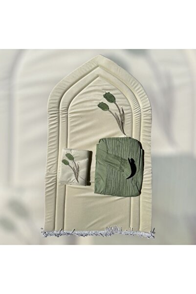 MAYAR 3-piece set: prayer mat, embroidered foam rug, Quran cover