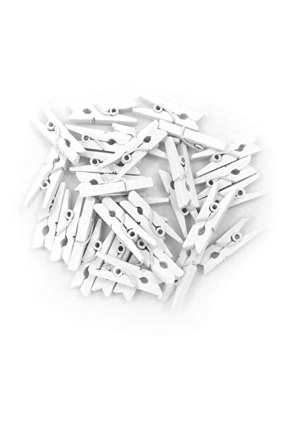 Marsilyan 100 White Wooden Pegs 2.5cm (Pack of 10-1000 Pieces)