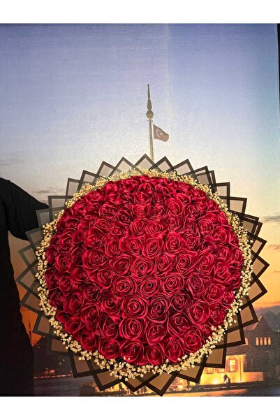 BUKET DÜNYASI 101 lı İSTEME SÖZ NİŞAN SOLMAYAN GÜL BUKETİ BORDO GÜL DIŞI SİYA...