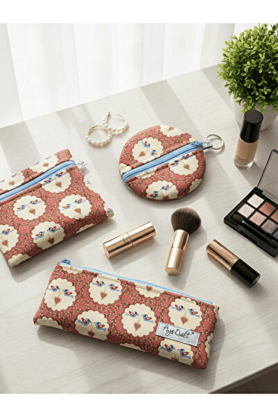 Ays Quilt مجموعة من ثلاثة منظمات للحقائب - حقيبة مكياج وحقيبة وحقيبة للعملات ...