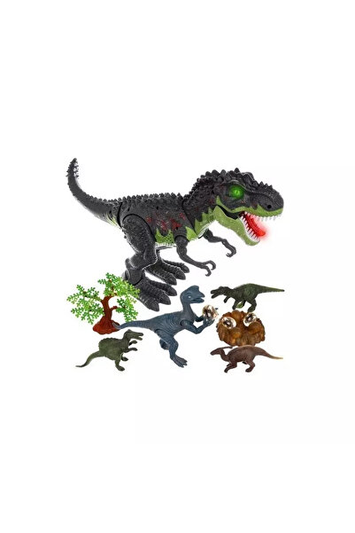 Gonga Dinosaur toy with sounds and lights, 5 figures with accessories, Gonga® Green