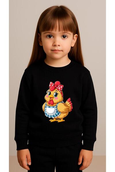 playwear Παιδικό Φούτερ Σετ Παιδικών Ρούχων AŞCI TAVUK με στάμπα για κορίτσια...