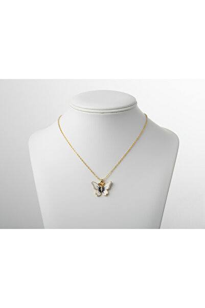 LUNEVORA Gold Color Butterfly Figured Stone Embroidered Bujiteri Women's Neck...