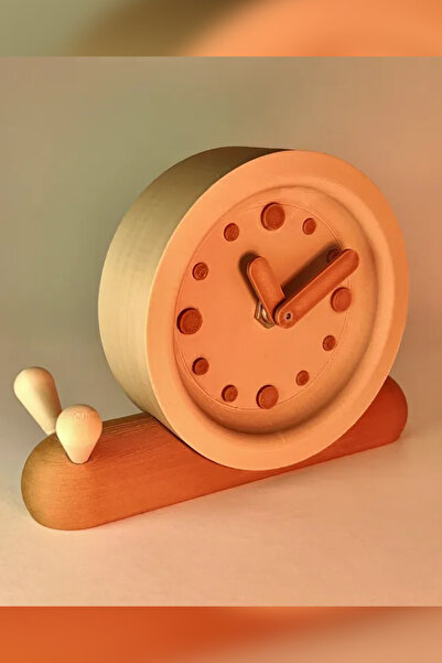 Genç 3D Salyangoz Masa Saati | Snail Clock Dekoratif Saat | Sevimli Masa ve R...