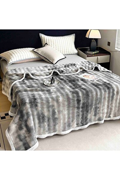 JOJO Home, Cocolino blanket with border, double bed, 200x230 cm, gray