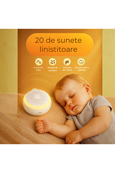 AMNIX White Sound Device with Night Light, 20 Sounds, Timer, 1200mAh