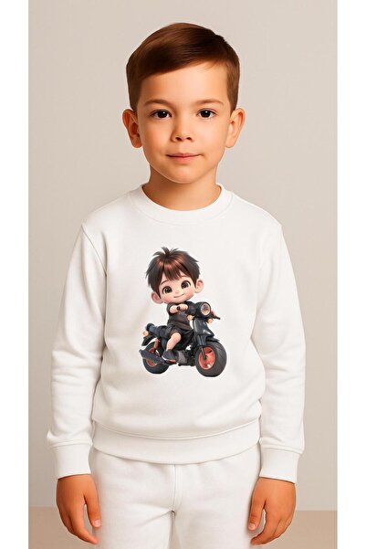 playwear Παιδικό Φούτερ Σετ Ρούχων BLACK MOTOR με στάμπα για κορίτσια και αγό...