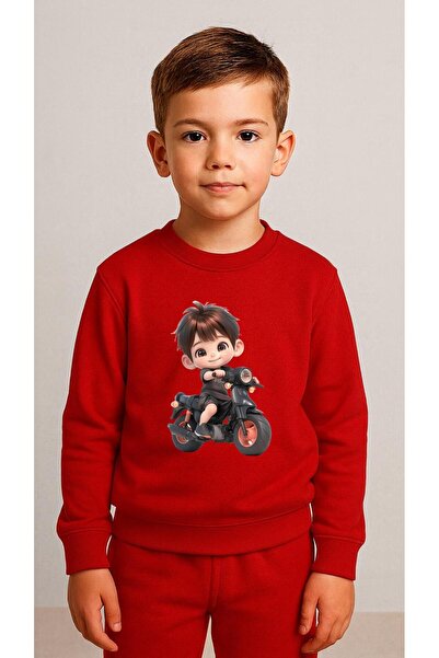 playwear سترة رياضية للأطفال باللون الأسود MOTOR B مطبوع للفتيات والأولاد برق...