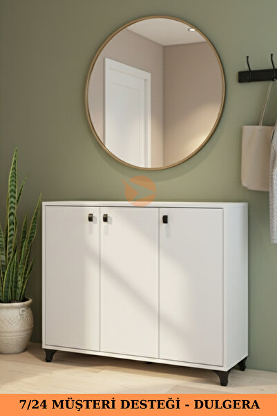 DULGERA Roma 3 Kapaklı Ayakkabılık Çok Amaçlı 3 Kapaklı Dolap 3 Raflı Çok Ama...