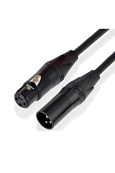 BK Teknoloji Yüksek Kalite 3 Pin XLR Erkek - Dişi Mikrofon Mikser Ses Uzatma Kablosu - 2 Metre