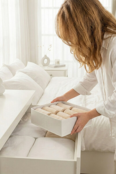 REKHOME 2-Piece White Drawer Cabinet Organizer Storage Box Children's and Baby's Room Organizer Set