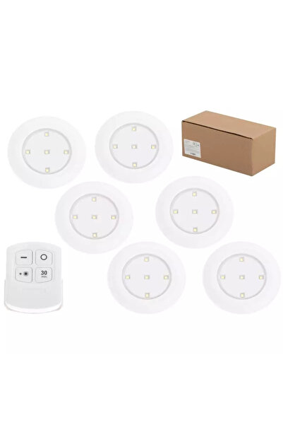 Gonga Set of 6 wireless lamps with remote control, Gonga® White