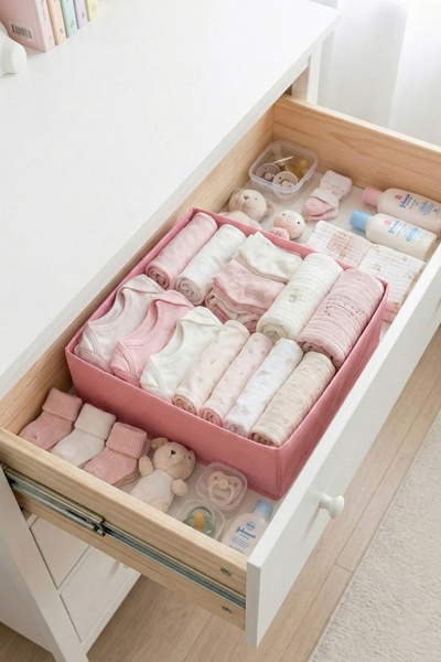 REKHOME Pink Drawer Cabinet Organizer Storage Box Children's and Baby's Room Organizer Set