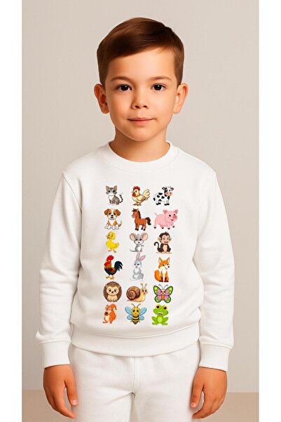 playwear Παιδικό Φούτερ Σετ ΜΙΚΤΩΝ ΦΟΡΜΩΝ Με στάμπα για Κορίτσια και Αγόρια, ...