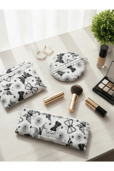 Ays Quilt مجموعة من ثلاثة منظمات للحقائب - حقيبة مكياج وحقيبة وحقيبة للعملات ...