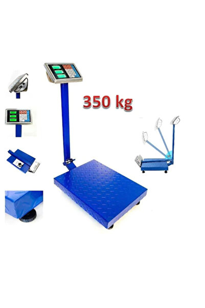 SokShop Electronic scale 350 kg with battery, metal patterned platform, folding arm, Shake function, LCD - B