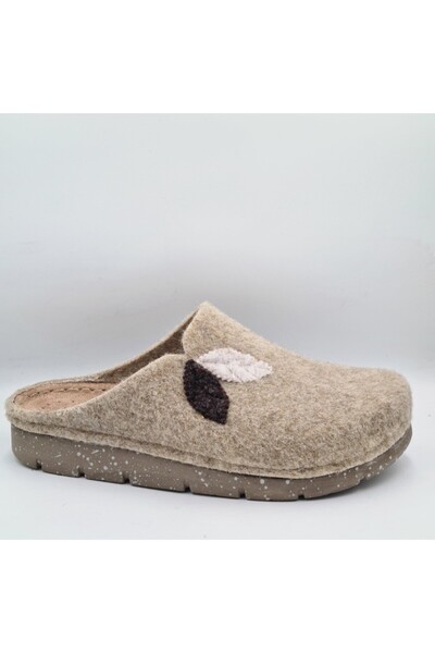 BENTO K-117.004 Camel Color Felt Anatomical Women's Winter House Slippers