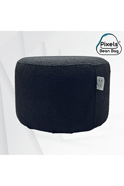 PixelsBeanBag Pixel Bean Bag Round Boucle Fabric Ottoman, for Living Room and Bedroom
