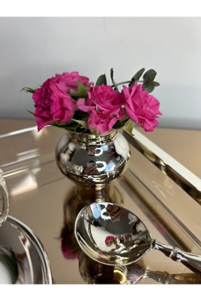 vanilya accessory Pirinç gümüş kaplama mini sunum vazo