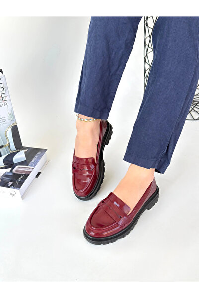 ZENGEZUR MALL Pantofi Oxford din piele lacuită MTXDPN Narli Burgundy (00732) ...