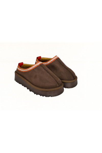 waykon Papuci de casă cu talpă groasă și blană în interior