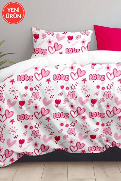 Sheri Home Tekstil LoveTek Kişilik Nevresim Seti Yorgan Kılıfı +1 adet Yastık...
