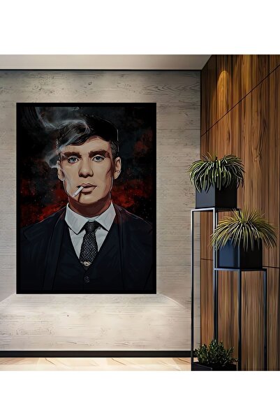 Caddemia Çerçeve Görünümlü Dekoratif Ahşap Kare Thomas Shelby Tablosu Ev/Ofis...