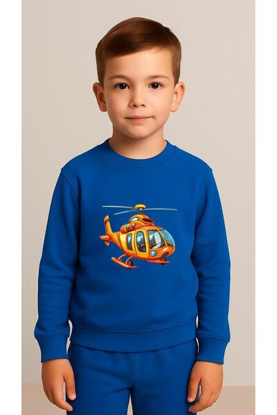 playwear Παιδικό Φούτερ Σετ με στάμπα HELICOPTER για Κορίτσια και Αγόρια, με ...