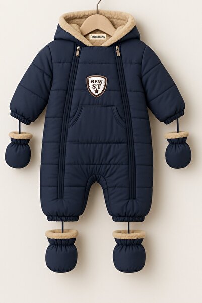 DeKuBaby Yeni Sezon Özel Tasarım Figürlü Cepli Kapüşonlu Bebek-Çocuk Kozmonot...