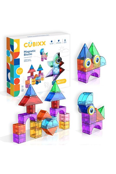 Clicstoys Set magnetic de construit Cubixx, 22 piese, super distractiv