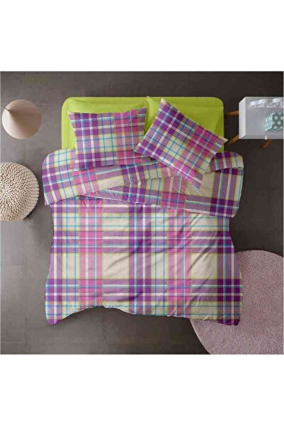 Dormisete DHome Crepe bedding set 160x230 + duvet cover 150x210 + pillowcase 50x70 (green-purple, crepe cotton