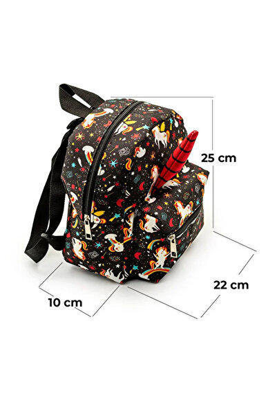 nuvora Rucsac mini pentru școală, ușor și confortabil, cu figurină de unicorn, pentru creșă și grădiniță pentru vârstele 0-4 ani