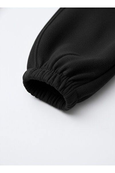 Magu Boys' Cotton Black Zippered Sweatshirt & Jogger Tracksuit Set