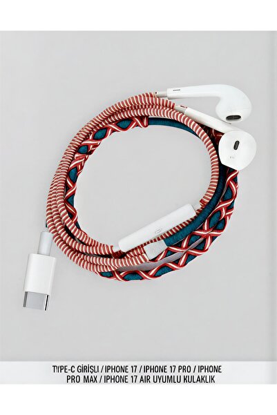 rangmobil -Type-c Girişli Örgülü Kulaklık Iphone 17/iphone 17 PRO /iphone 17 ...