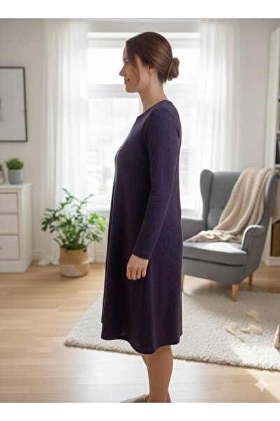 LİMİSSİ Women's 100% Cotton Modal Fabric High Quality Plus Size Home Dress