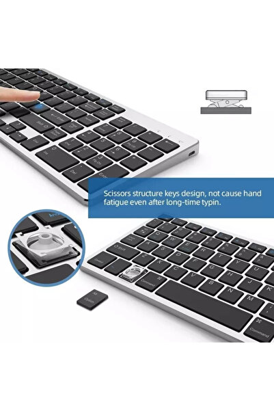 Gonga Tastatura universala ultrasubtire, BK348, Gonga® Negru/Argintiu