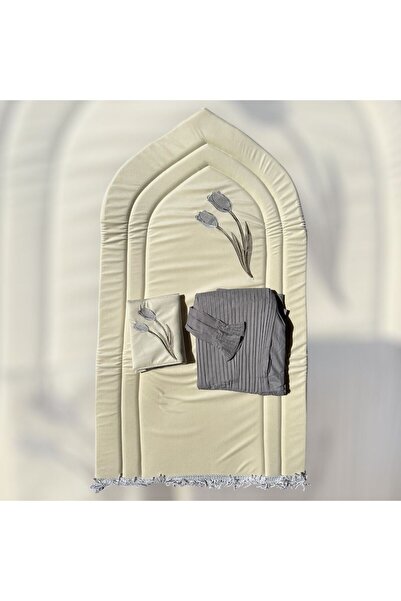 MAYAR 3-piece set: prayer mat, embroidered foam rug, Quran cover