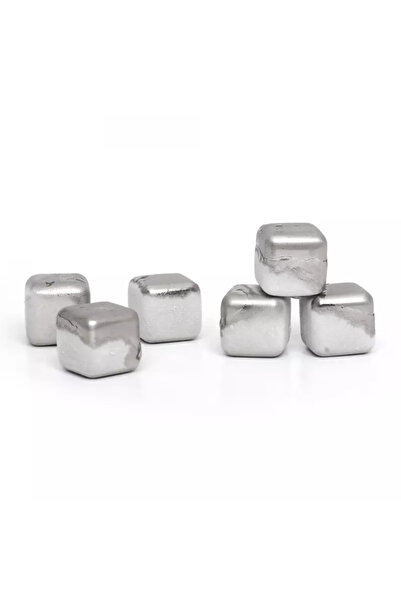 Gonga Set of 6 stainless steel drink cooling cubes, Gonga® Silver