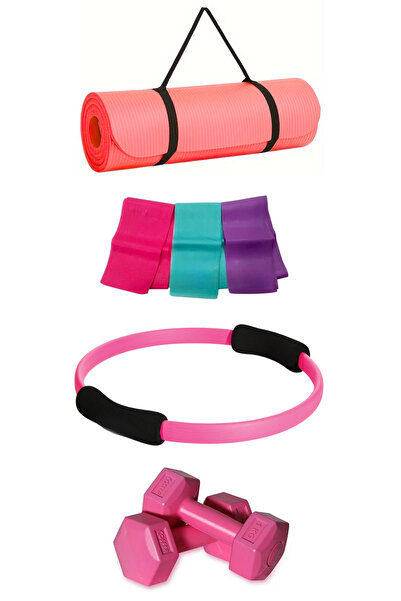 welcomein Pilates Yoga Set Silicone Yoga and Pilates Mat Home Fitness 4 Pieces Physical Therapy Aerobics