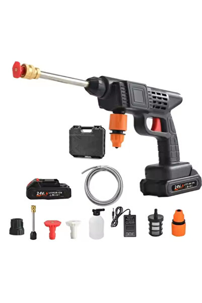 Trendoro Pressure Washer 30 bar, with 2 Batteries, 500W – 5m Hose, Complete Portable Kit