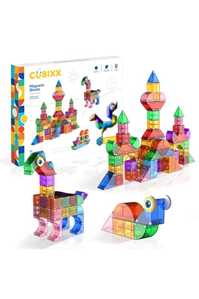 Clicstoys Blocuri magnetice Cubixx, 85 piese, super rezistent
