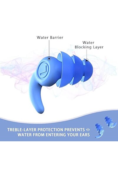 OEM Set of 3 pairs of swimming earplugs for children, reusable, soft silicone