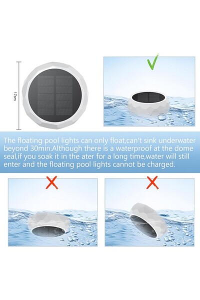 Auting Lampa solara RGB plutitoare pentru piscina, 7 culori RGB, cutie de dezinfectare