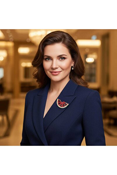 Ralp Moda YENİ YIL HEDİYESİ KARPUZ DİLİMİ BROŞ