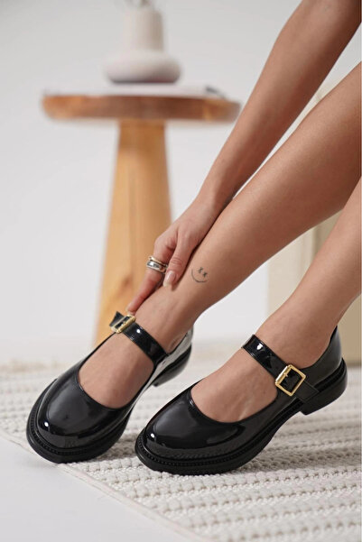 ZENGEZUR MALL Mtxdpn Yokox Black Patent Leather Oxford Shoes (00722) (Size: 36)