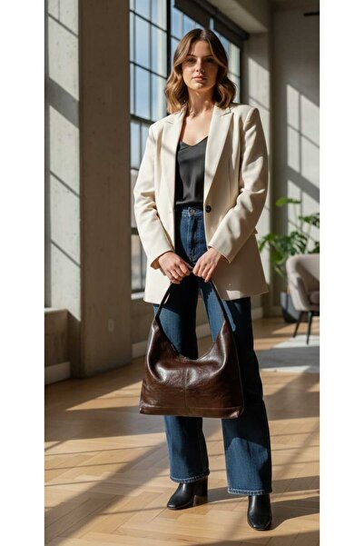 Store VİNTAGE OMUZ ACI KAHVE SALAŞ GENİŞ HACİMLİ